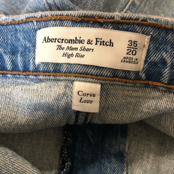 ABERCROMBIE & FITCH The Mom High Rise Curve Love Jean Shorts Size 35 - Picture 5 of 8